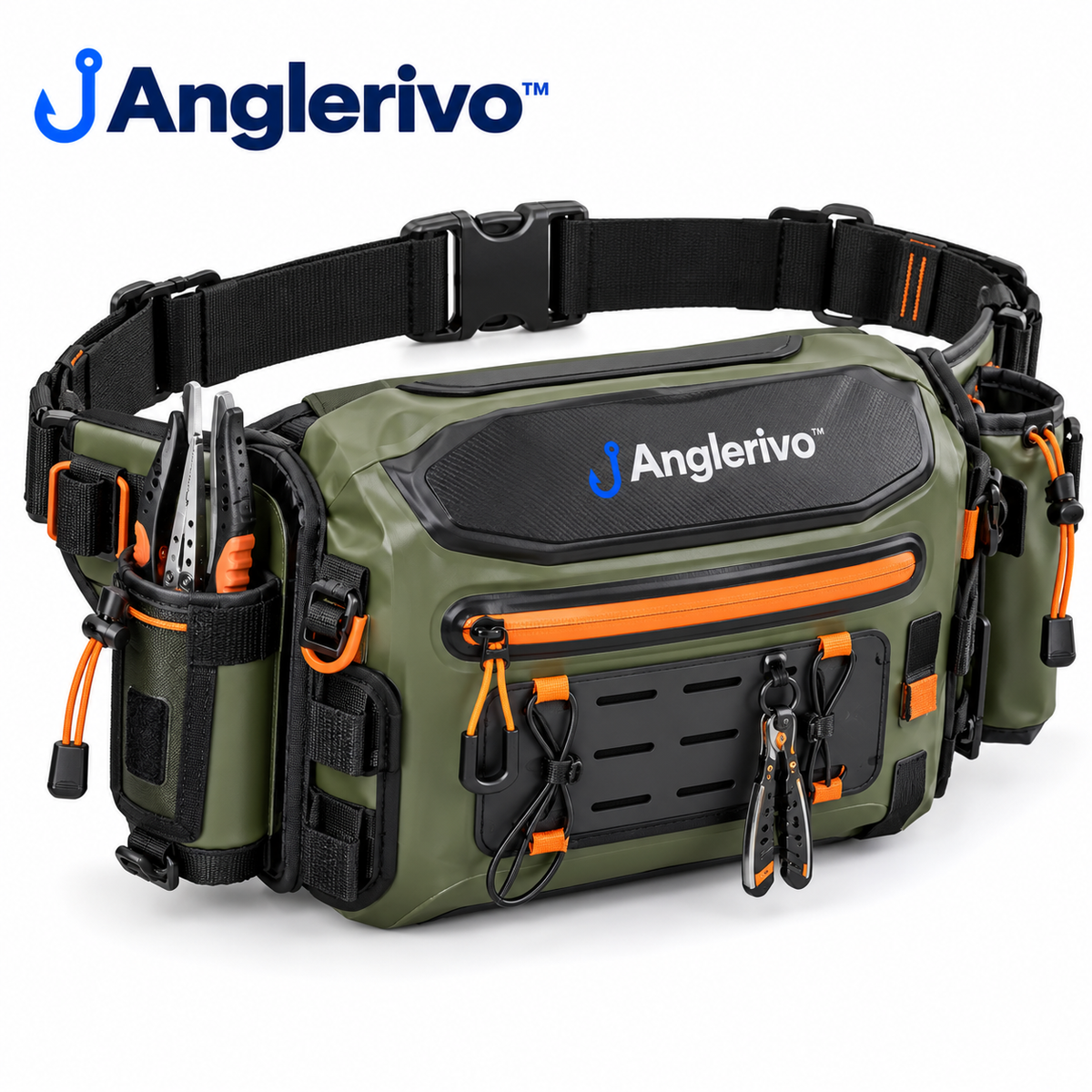Anglerivo™ Waterproof Fishing Waist Pack — White background product image