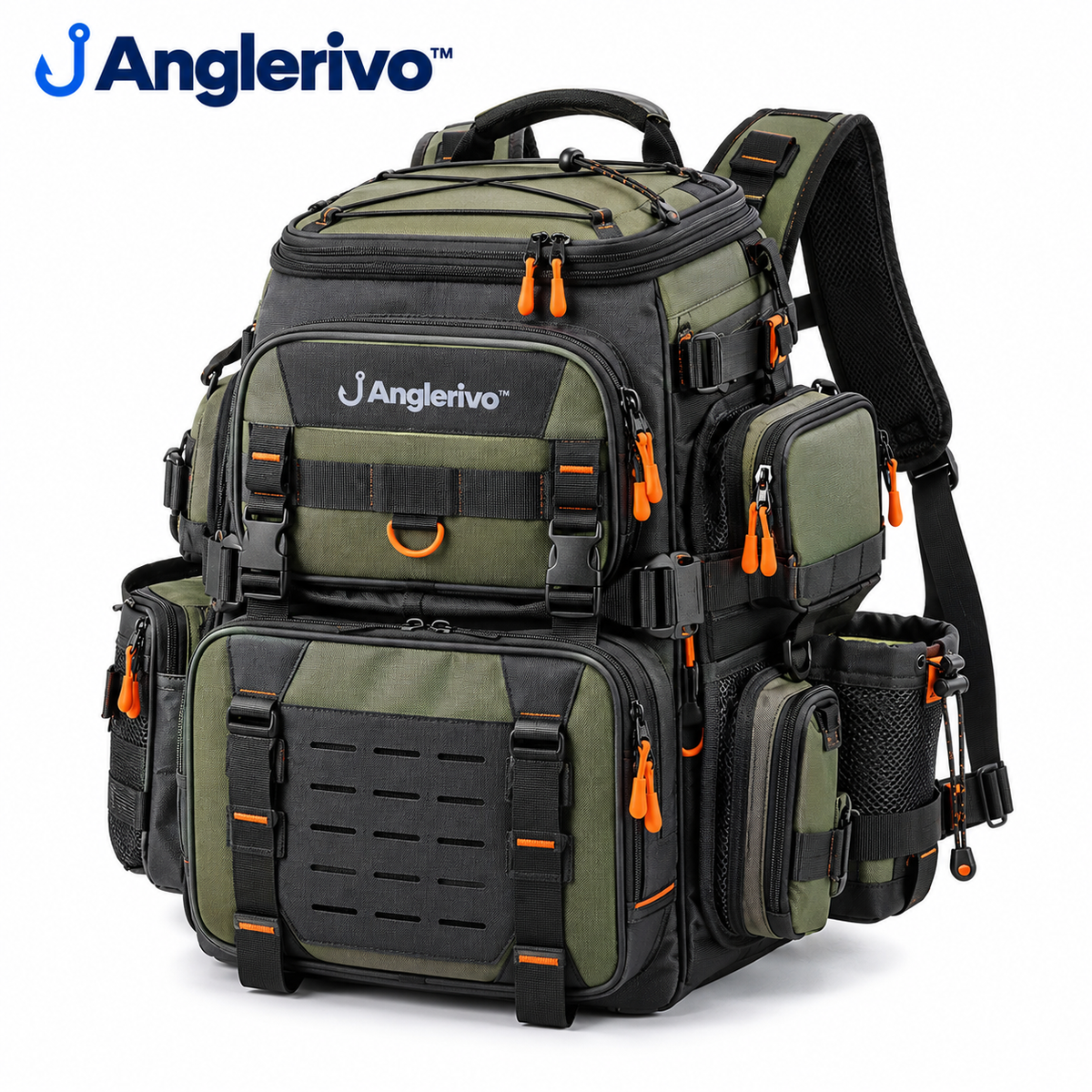 Anglerivo™ Large-Capacity Fishing Backpack — White background product image