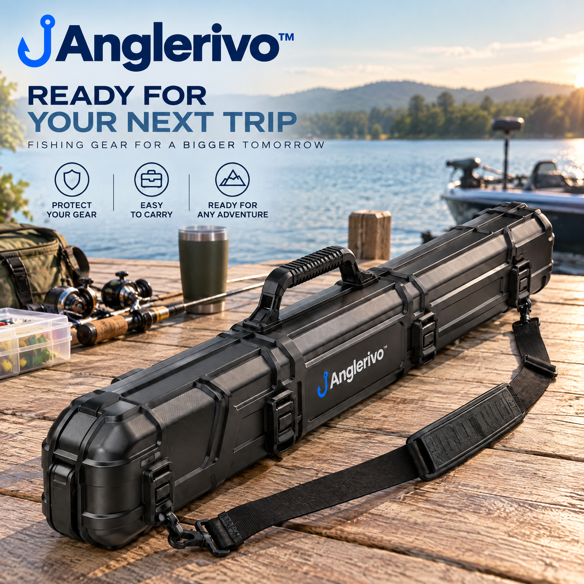 Anglerivo™ Hard-Shell Fishing Rod Case — Product image 4
