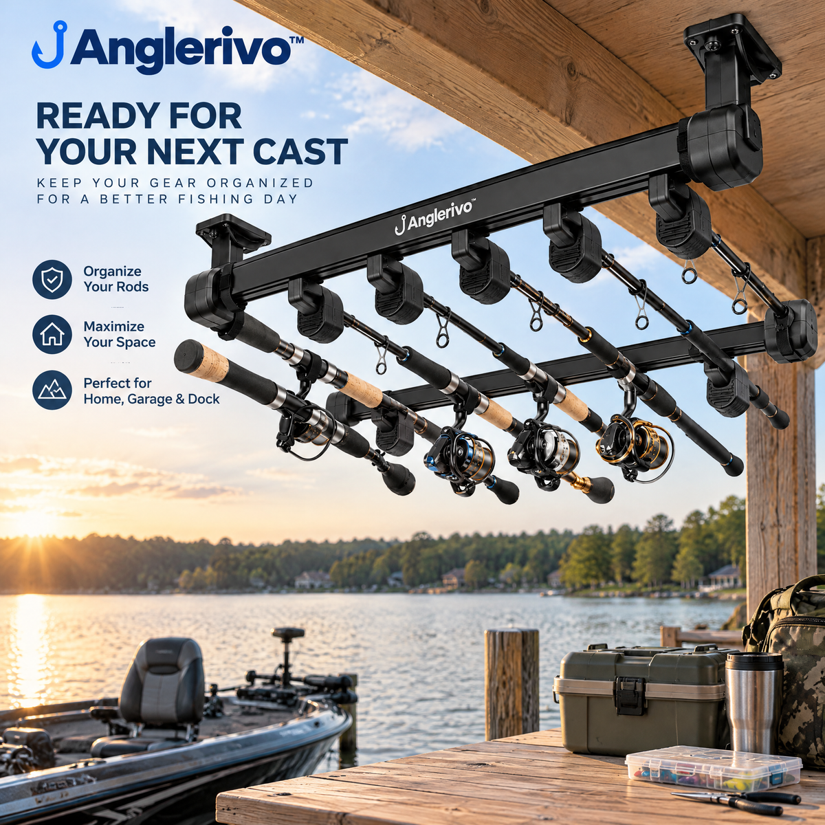Anglerivo™ Vehicle Fishing Rod Transport Rack — Product image 4