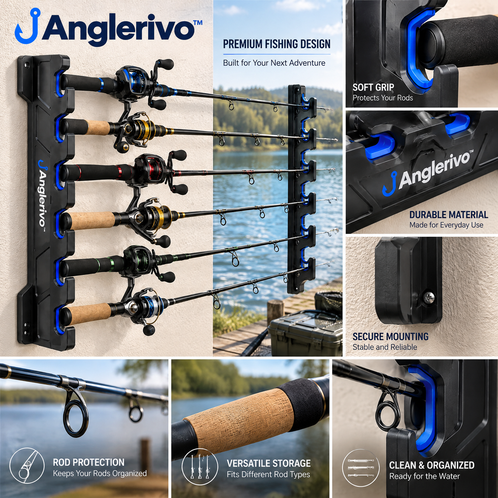 Anglerivo™ Multi-Rod Wall Storage Rack — Product details image