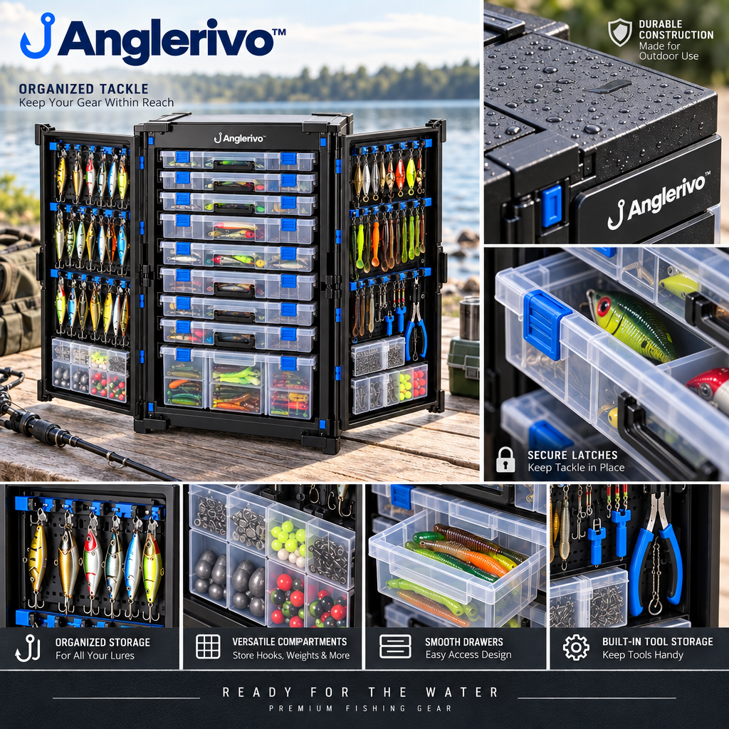 Anglerivo™ Modular Fishing Lure Storage Cabinet — Product details image